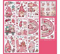 Lot de 9 feuilles de décoration de fenêtre en forme de cœur pour la Saint-Valentin, les événements d'amour, les mariages et les anniversaires de mariage (E)