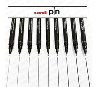 Lot De 9 Feutres De Dessin Uni Pin - Noir - Uni-Ball