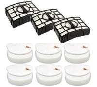 Lot de 9 filtres HEPA + 6 filtres en mousse compatibles avec aspirateur vertical Shark ZU560 ZU561 ZU562 ZU572 UV650 UV725 ZU660 CU530