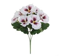 Lot de 9 fleurs de pensées artificielles d'extérieur en plastique résistant aux UV Jaune/violet/blanc 26 cm