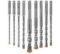Lot de 9 Forets SDS Plus pour Forets à Béton, Forets à Marteau Professionnels à Tête Croisée avec 4 Tranchants, 5/6/6/8/8/10/12/14/16x160mm, Foret pour Percer dans Beton, Brique, Pièrre, Ciment