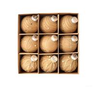 Lot de 9 grandes boules de Noël de 8 cm fabriquées avec un matériau de flocage pour arbres de vacances, couronnes, guirlandes, etc