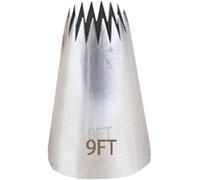 Lot de 9 grandes douilles à pâtisserie en forme d'étoile ouverte - Outils de décoration pour cupcakes, gâteaux et biscuits