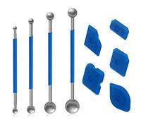 Lot de 9 grattoirs à outils, 4 extracteurs à billes métalliques et 5 lisseurs à joints en silicone, extracteurs de joints en silicone, kit d'outils de calfeutrage pour salle de bain, carrelage de