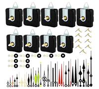 Lot de 9 horloges pour horloge murale, silencieux, à monter soi-même, avec 12 aiguilles décoratives, mouvement à quartz, mécanisme de rechange pour la construction de montres DIY