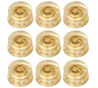 Lot de 9 housses de bouton de guitare électrique avec écailles transparentes, ton or et contrôle du volume pour CTS pour Fender DiMarzio, compatible avec potentiomètres à arbre fendu américain-Mexique