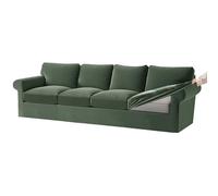 Lot de 9 housses de canapé extensibles en velours pour canapés de 1, 2, 3, 4 places avec coussins de sièges et dossiers séparés, bande élastique Vert clair
