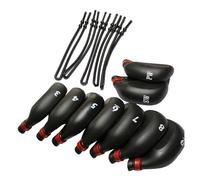 Lot de 9 housses de protection en PVC noir pour club de golf avec corde, protection en PVC pour conducteur