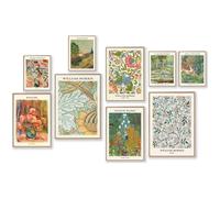Lot De 9 Impressions Murales Éclectiques Vintage - Décoration Murale Éclectique Abstraite Matisse William Morris Van Gogh Monet Im