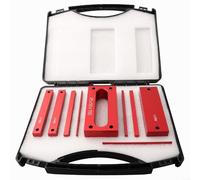 Lot de 9 jauges de hauteur métriques en aluminium pour barres de scie à table avec précision de 0,01 mm, finition anodisée et étui de rangement pour le travail du bois