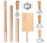 Lot de 9 kits de fabrication de pâtes efficaces avec emporte-pièces pour ravioli, rouleaux à pâtes, coupe-pâtes, machine à boulettes, accessoire pratique pour la fabrication de pâtes