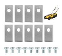 Lot de 9 Lames de Tondeuse Robot, Lames en Acier Inoxydable avec Dimensions 35 x 18 mm, Trou Central de 7 mm, 9 Vis et Boîte de Rangement, Compatibles avec Parkside et Autres Modèles