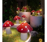 Lot de 9 lampes solaires en forme de champignon avec 8 modes d'éclairage, étanchéité IP65, décoration solaire pour cour/parterre de fleurs/terrasse/paysage/jardin, Noël
