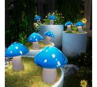 Lot de 9 lampes solaires en forme de champignon avec 8 modes d'éclairage, étanchéité IP65, décoration solaire pour cour/parterre de fleurs/terrasse/paysage/jardin, Noël