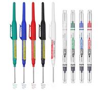 Lot de 9 marqueurs pour trous profonds - 45 mm/20 mm - Pointe extra longue - Double tête - Pointe extra longue - Pour bois, plastique, métal