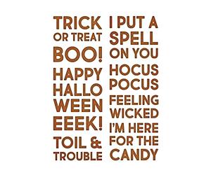 Lot de 9 matrices Thinlits avec texte gras pour Halloween par Tim Holtz