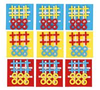 Lot de 9 mini jeux Tic-Tac-Toe en feutre avec sac de transport - Jouable des deux côtés - Cadeau parfait pour les anniversaires d'enfants, l'école - Cadeau Tik Tak Toe pour garçons et filles de 5 à 12