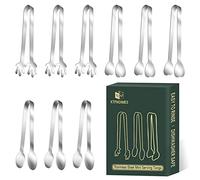 Lot de 9 mini pinces de service en acier inoxydable pour servir des aliments, des glaçons, des fruits, du sucre (pinces à apéritif de 12,2 cm)