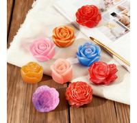 Lot de 9 moules en silicone en forme de rose 3D pour fabrication de bougies en résine époxy pour cadeaux faits à la main et loisirs créatifs en résine, parfaits pour la Saint-Valentin, un mariage, la
