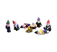 Lot de 9 nains ivres en résine pour décoration de jardin, personnalisés avec un design ludique unique, parfait pour ajouter du caractère à votre jardin extérieur ou espace de fête