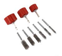 Lot de 9 nettoyeurs de tuyaux en cuivre pour perceuse électrique, brosse de nettoyage de tube de 6,35 mm, tige hexagonale pour la préparation de la soudure, outil de plomberie, 3/9 pièces de 1,9 cm