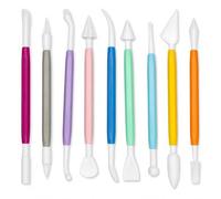 Lot de 9 outils d'argile, outils de modélisation à séchage à l'air en plastique, outils de modélisation en argile pour la céramique, la pâte à modeler, la pâte à modeler et l'argile polymère
