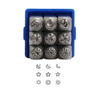 Lot de 9 outils de tampon en métal avec motifs célestes pour créer des bijoux uniques et personnaliser des fournitures de bijoux artisanaux