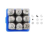Lot de 9 outils de tampon en métal avec motifs célestes pour créer des bijoux uniques et personnaliser des fournitures de bijoux artisanaux