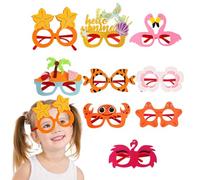 Lot de 9 paires de lunettes de soleil hawaïennes à thème drôle et cool pour la croisière, le camping, l'obtention d'un diplôme, un mariage