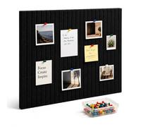 Lot de 9 panneaux en feutre Relaxdays, rectangles autocollants, noir