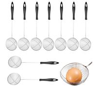 Lot de 9 passoires à fondue en acier inoxydable pour fondue, passoire de cuisine avec poignées à mailles fines, cuillères à passoire de cuisine, pratiques pour la cuisson des légumes, des champignons,