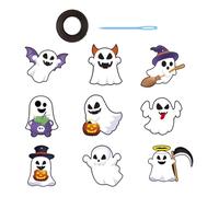 Lot de 9 pendentifs fantômes, décoration fantôme, signe de effrayant d'Halloween pour décoration de porte d'entrée - 9 pendentifs fantômes pour arbre d'Halloween, décoration d'Halloween