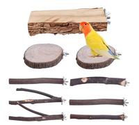 Lot de 9 perchoirs naturels pour oiseaux LEKEFETO avec plusieurs branches, perchoirs en bois naturel pour calopsittes, canaris, passereaux