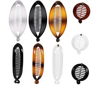 Lot de 9 petits peignes à cheveux ronds pour queue de cheval, pinces bananes et peigne à queue de poisson, accessoires de coiffure emboîtables pour femmes et filles (3 styles)