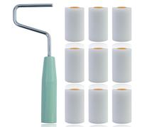 Lot de 9 petits rouleaux de peinture en mousse blanche avec support de rouleau, mini rouleau de peinture, pour bricolage, peinture, mur, meubles, rouleau de peinture, rouleau de peinture murale (5 cm)