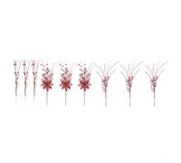 Lot de 9 pics de Noël rouges en plastique robuste pour arbres, couronnes, centres de table, 39 cm à 48 cm, légers (rouge)