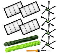 Lot de 9 pièces de rechange compatibles avec iRobot Roomba S9+ (9550) S9 (9150), 1 brosse en caoutchouc, 4 filtres, 4 brosses latérales