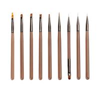Lot de 9 pinceaux à ongles - Ensemble de pinceaux de nail art - Pinceaux de manucure pour ongles