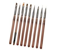 Lot de 9 pinceaux à ongles pour , à ongles en gel pour femme, outils de pointillage d'ongles pour utilisation dans le salon de beauté à la maison