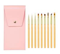 Lot de 9 pinceaux artistiques à pointe flexible pour manucure, vernis, peinture, dessin, doublure pour femme