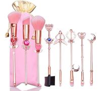 Lot De 9 Pinceaux De Maquillage Kawaii Avec Sac Rose - Cadeau Fantaisie Pour Fille Et Femme