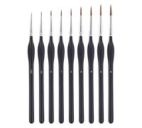 Lot de 9 pinceaux de précision - Petits pinceaux miniatures professionnels avec fins pour aquarelle, huile, acrylique, artisanat, modèle, détail miniature et peinture sur roche