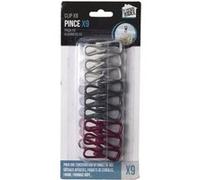 Lot de 9 Pinces "Ferme Sachet" 10cm Gris Gris G