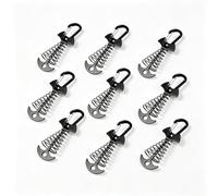 Lot de 9 piquets de tente à chevrons pour camping, piquets à ressort | Alliage d'aluminium, ressort réglable, robuste, résistant à la corrosion. Pour tente, extérieur. Design pour un maintien