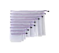 Lot de 9 pochettes de rangement en PVC transparent de tailles assorties avec fermeture éclair pour l'école, les voyages