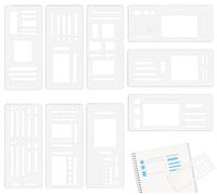 Lot de 9 Pochoir Bullet Journal, Kit Bullet Journal Accessoire Complet, Gabarits en Plastique Flexible Réutilisable pour Scrapbooking, Agenda, Planificateur, lignes et (9)