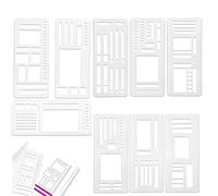 Lot de 9 pochoirs Bullet Journal, avec modèles pratiques pour les mises en page créatives, la planification quotidienne et l'organisation pour carnets, journaux intimes et presse-papiers