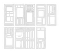 Lot de 9 pochoirs Bullet Journal - Pochoirs flexibles - Accessoire de journal réutilisable - Avec carrés, lignes, cercles - Pour la planification quotidienne et les projets créatifs