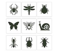 Lot de 9 pochoirs de peinture en forme de papillon - 15,2 x 15,2 cm - Réutilisables pour dessin de graffiti, loisirs créatifs, décoration de fête, anniversaire FA pour enfants