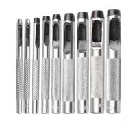 Lot de 9 poinçons creux en cuir de tailles multiples pour travaux manuels, modélisation et réparation